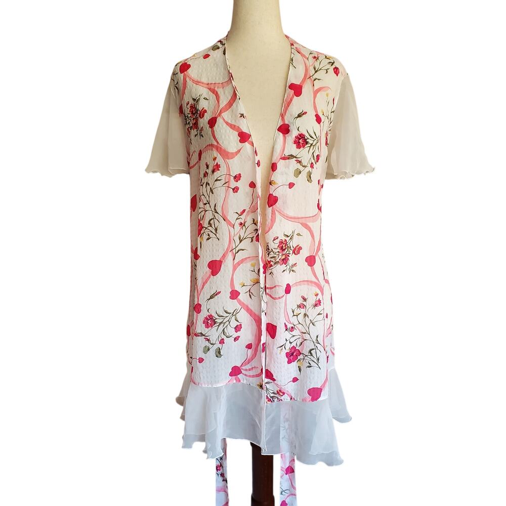 1980's Gold Label Victoria's Secret Sweetheart Robe & Slip Set Vintage - Medium - Picture 10 of 10